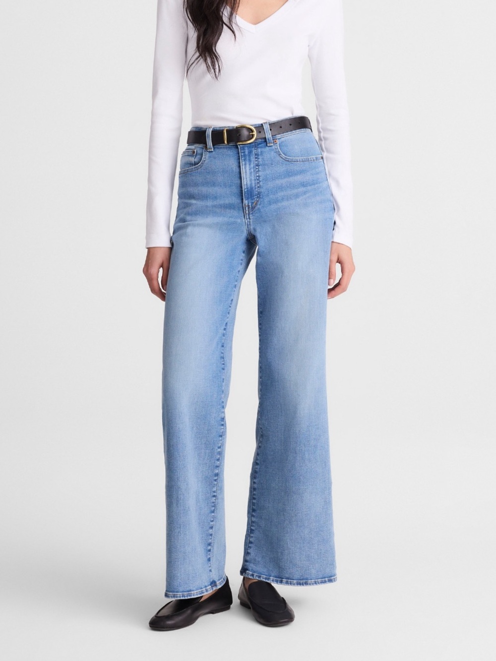 NWOT Madewell 28 Coastal Blue Wide Leg Jean Super Stretch Denim